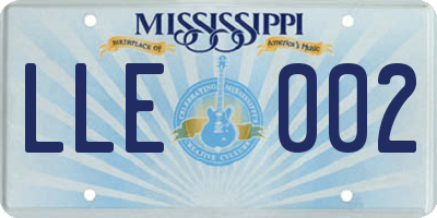 MS license plate LLE002