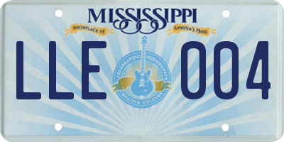 MS license plate LLE004