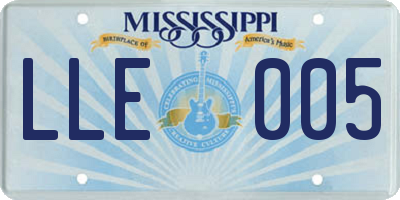 MS license plate LLE005