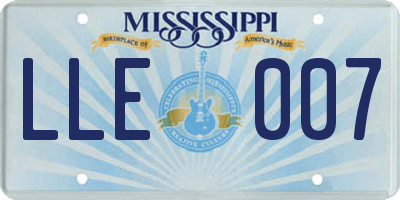 MS license plate LLE007