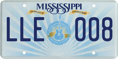 MS license plate LLE008