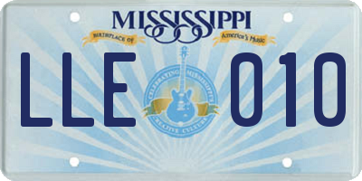 MS license plate LLE010