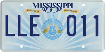MS license plate LLE011