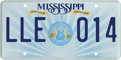 MS license plate LLE014