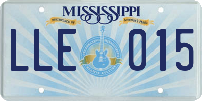 MS license plate LLE015