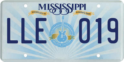 MS license plate LLE019