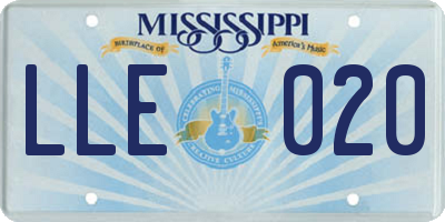 MS license plate LLE020