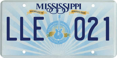 MS license plate LLE021