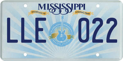 MS license plate LLE022