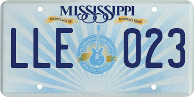 MS license plate LLE023
