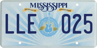 MS license plate LLE025