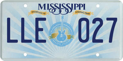 MS license plate LLE027