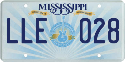 MS license plate LLE028