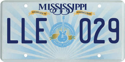MS license plate LLE029