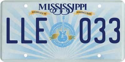 MS license plate LLE033