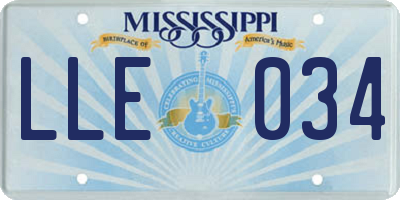MS license plate LLE034