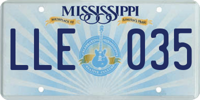 MS license plate LLE035
