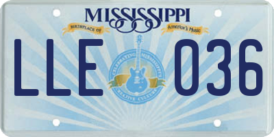MS license plate LLE036