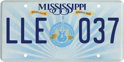 MS license plate LLE037