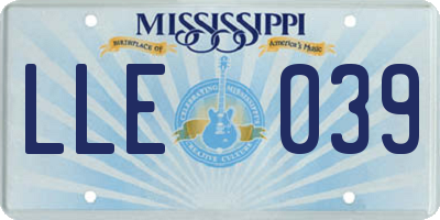 MS license plate LLE039