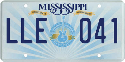 MS license plate LLE041