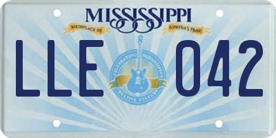 MS license plate LLE042