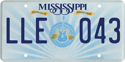 MS license plate LLE043
