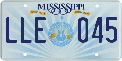 MS license plate LLE045
