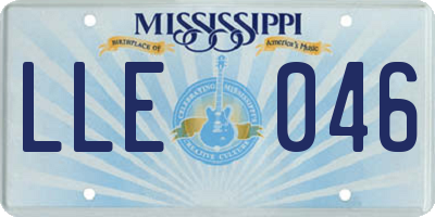 MS license plate LLE046