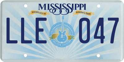MS license plate LLE047