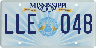 MS license plate LLE048