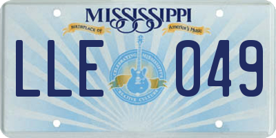MS license plate LLE049