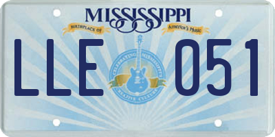 MS license plate LLE051