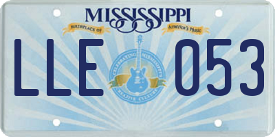 MS license plate LLE053