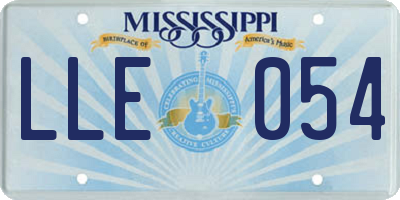 MS license plate LLE054