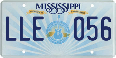 MS license plate LLE056