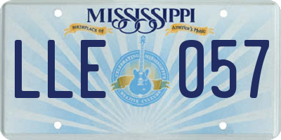 MS license plate LLE057