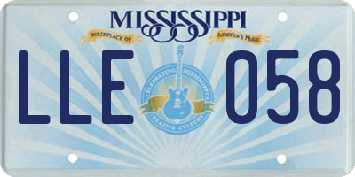 MS license plate LLE058