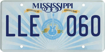 MS license plate LLE060