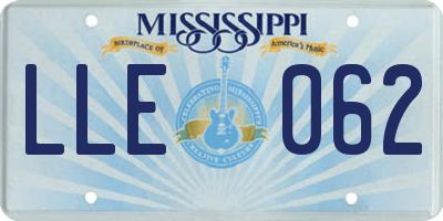 MS license plate LLE062