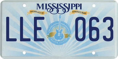 MS license plate LLE063