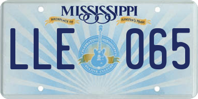 MS license plate LLE065