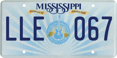 MS license plate LLE067
