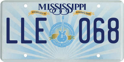 MS license plate LLE068