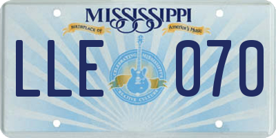 MS license plate LLE070