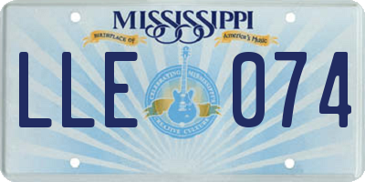 MS license plate LLE074