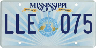 MS license plate LLE075