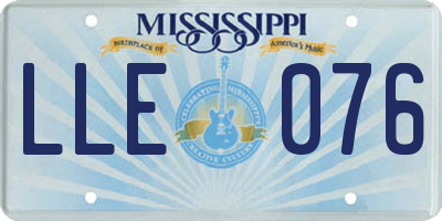 MS license plate LLE076