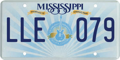 MS license plate LLE079