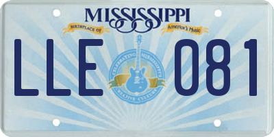 MS license plate LLE081